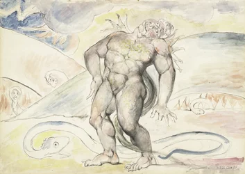 Agnello de Brunelleschi de Florence transformé en serpent, illustration de la Divine Comédie de Dante Alighieri, 1824-27